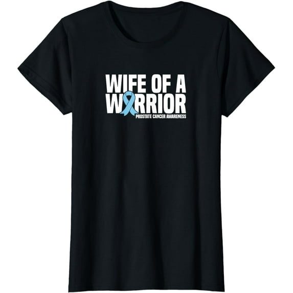 Wife of a Warrior Blue Ribbon Prostate Cancer Awareness T-Shirt
