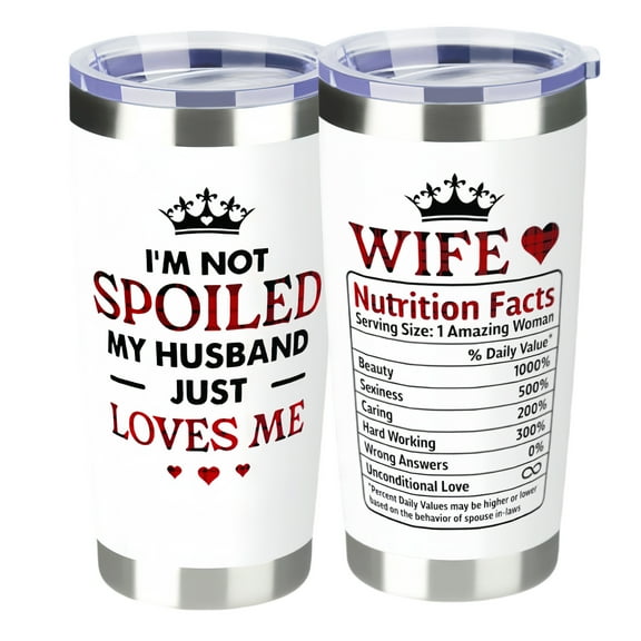 Wife swig TumblerGifts for Wife from Husband - Wedding Anniversary for Women, Birthday, Valentines, Mothers Day, Christmas Gifts for Wife - Romantic Love Cup for Her - 20 Oz White 2-sided Tumbler