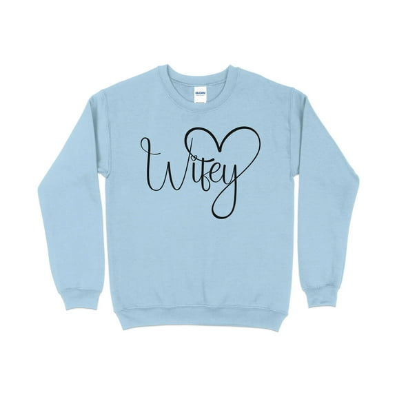 Wifey Heart Graphic Sweatshirt, Casual Comfy Love Statement Pullover, Romantic Gift for Her, Cozy Winter Apparel