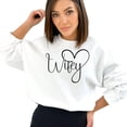 thumbnail image 1 of Wifey Heart Graphic Sweatshirt, Casual Comfy Love Statement Pullover, Romantic Gift for Her, Cozy Winter Apparel, 1 of 7