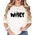 thumbnail image 1 of Wifey Skeleton Fall Shirt for Women Trendy Halloween Tee for Adults Ivory Shirt Adult X-Large, 1 of 5