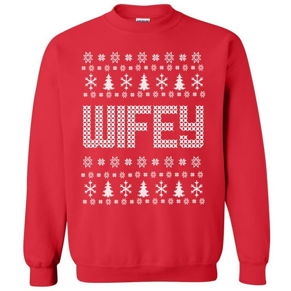 Wifey Ugly Holiday Sweatshirt Crewneck Sweatshirt