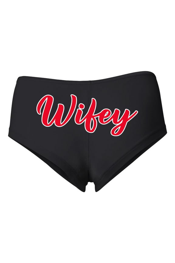 Wifey Women's Cotton Spandex Booty Shorts Women's Cotton Spandex Booty Shorts, Black, Small