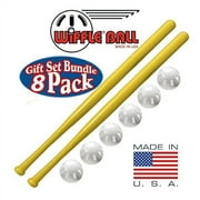 Wiffle Ball 6 Baseballs Official Size - 6 Pack and Wiffle Ball 32 Bats 2 Pack, Gift Set Bundle