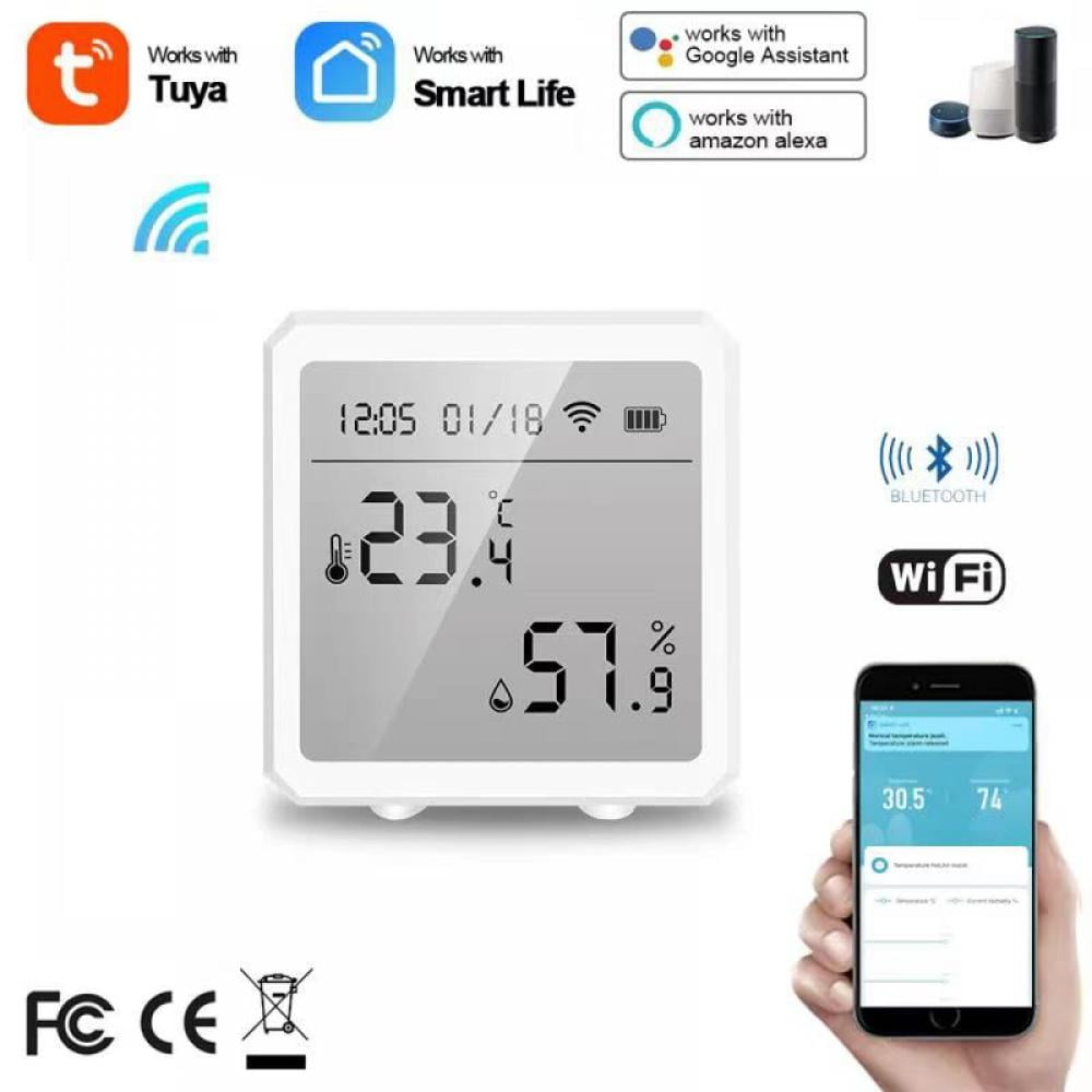 Wifi+Bluetooth Tuya smart temperature and humidity sensor can be