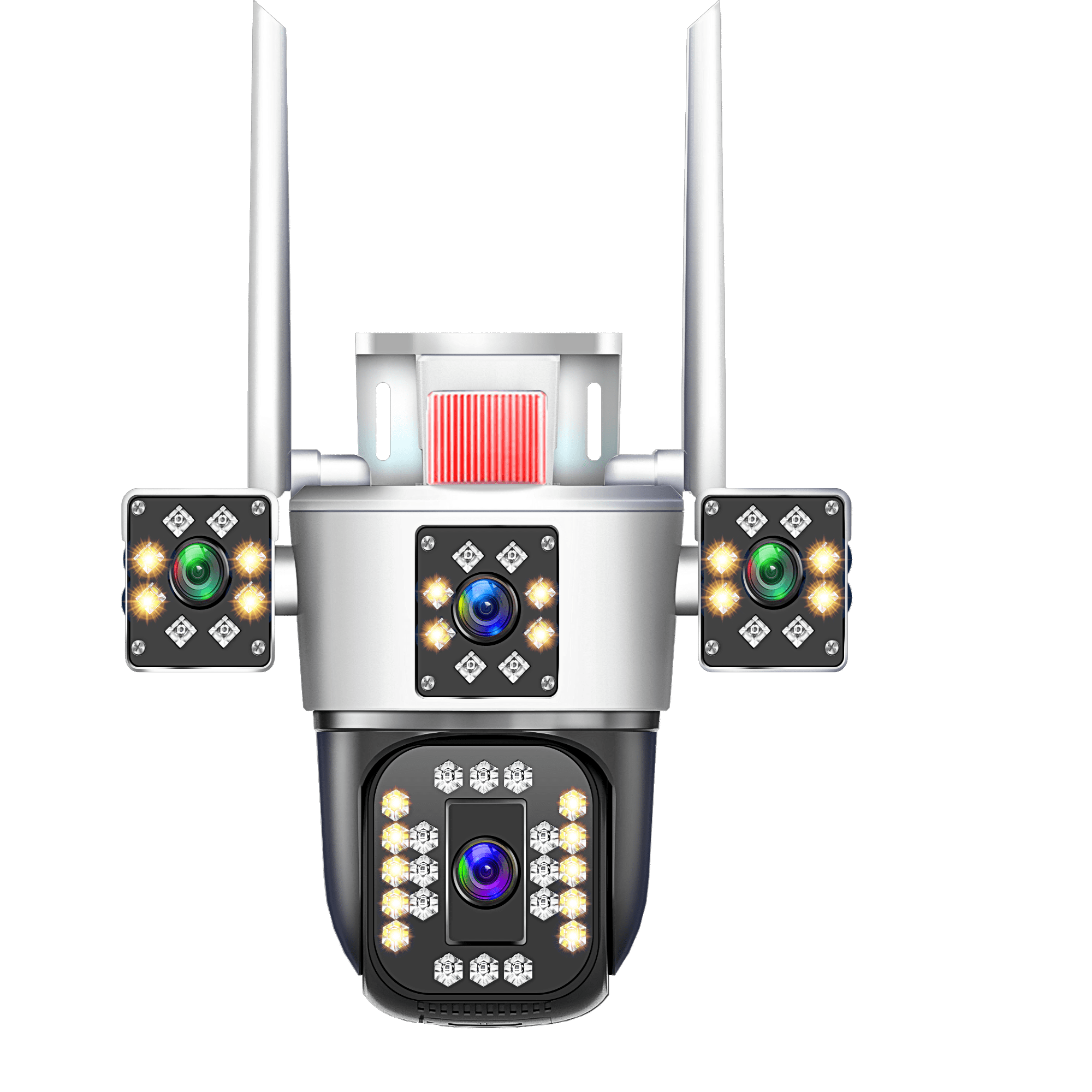 Wifi Camera Outdoor Zoom Three Lens Three Screens Ptz Security Cam Auto ...