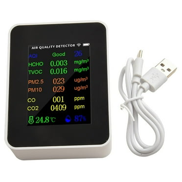 Wifi Capable Air Quality Monitor 12 In 1 for Various Applications At Home White