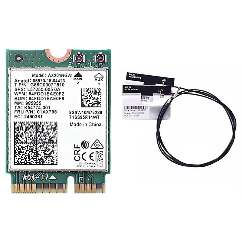 Wifi Card Ax201 Ngw With Antenna Wifi 6 3000mbps M.2 Cnvio2 Bluetooth 5 ...