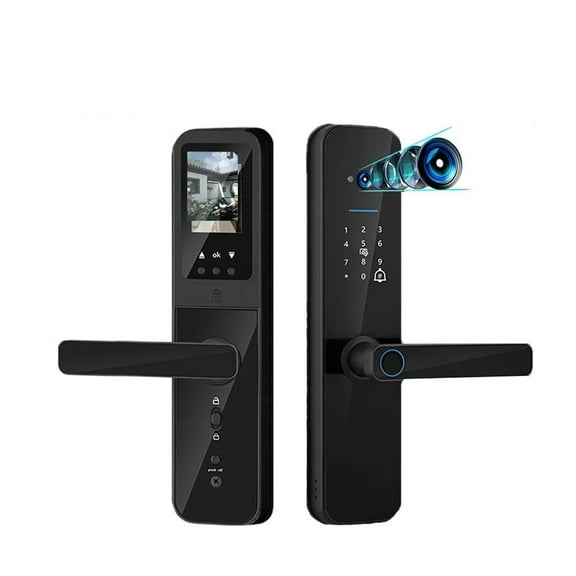 Wifi Digital Electronic Smart Door Lock with Biometric Camera IC Card Password Key Unlock for Home ,Easy Installation