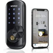 Wifi Door Lock, Revolo 5-in 1 Wifi Smart Alexa Door Locks for Front Door, Wifi Deadbolt for Home Security, Black Finish