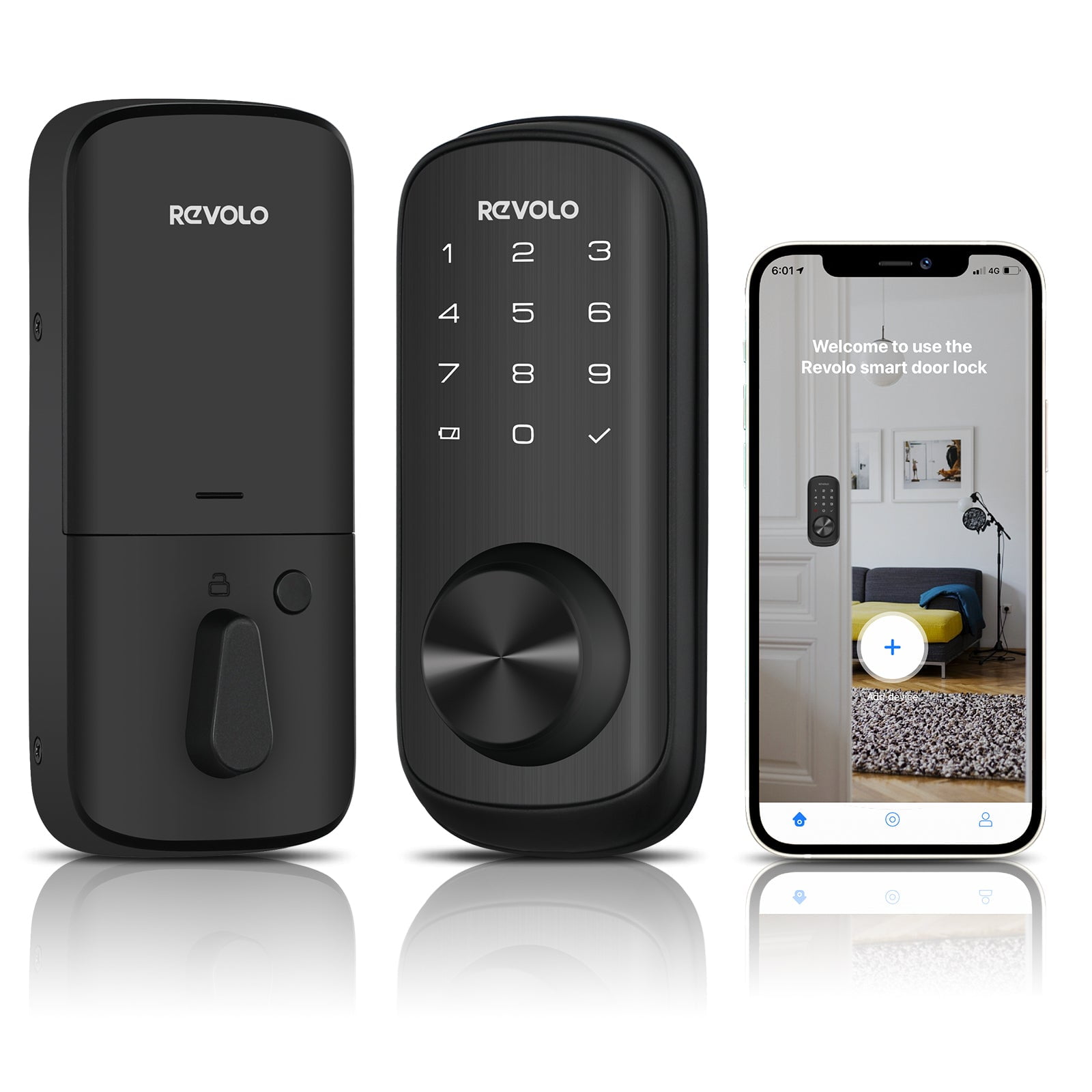 Wifi Door Lock, Revolo 5in 1 Wifi Smart Alexa Door Locks for Front