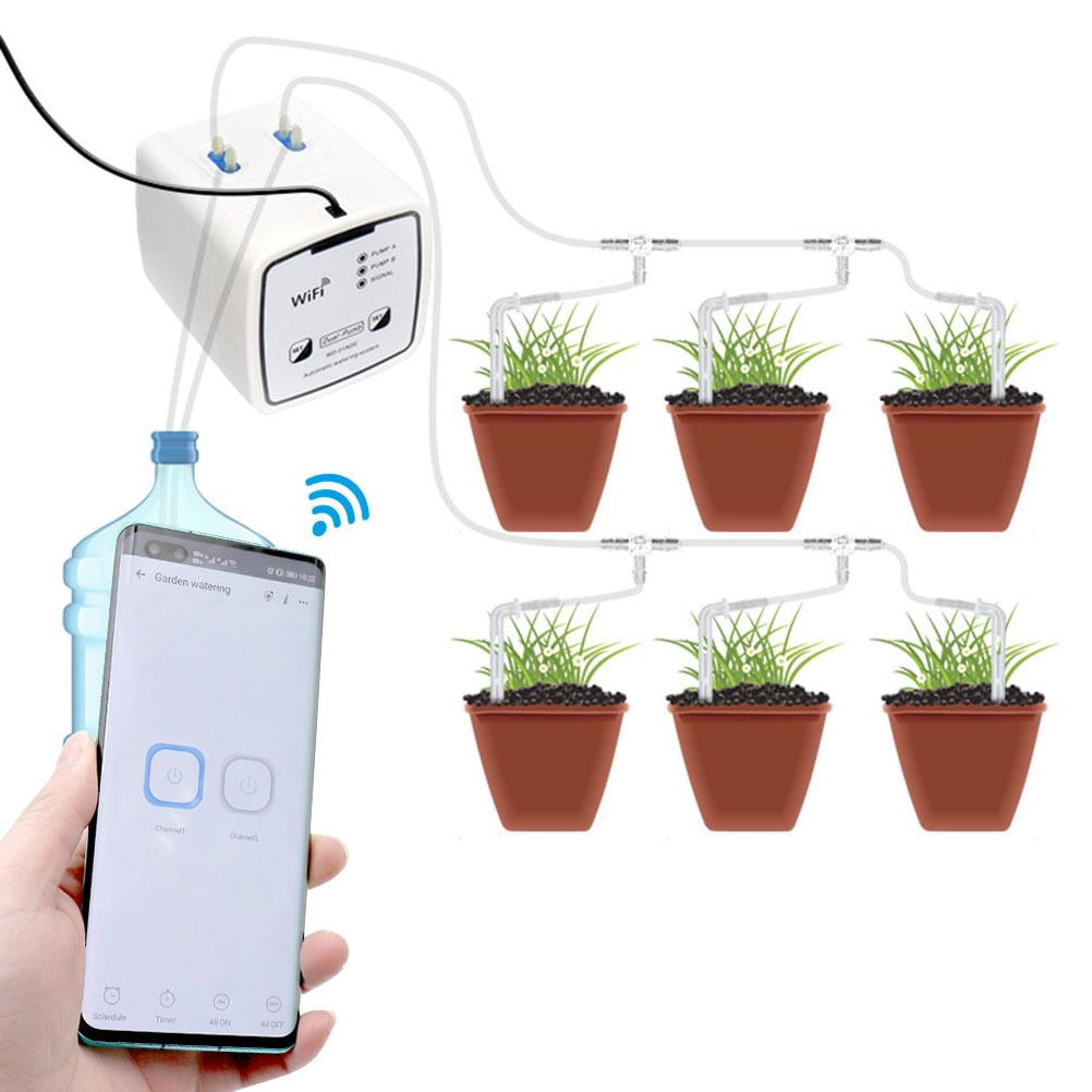 Wifi Double Pump Smart Watering System Smart Self Watering Timer Device Remote Controlled