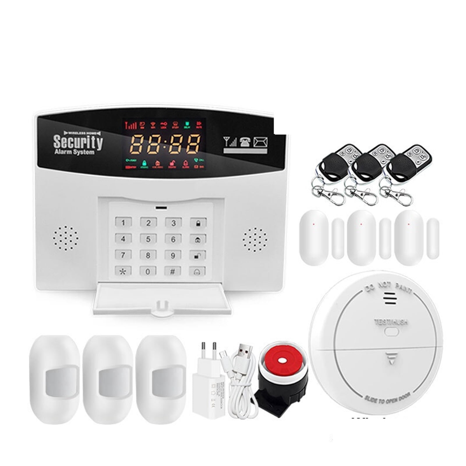 Wifi GSM Alarm System Tuya Smart Home Security Alarm 4 Wireless Host ...