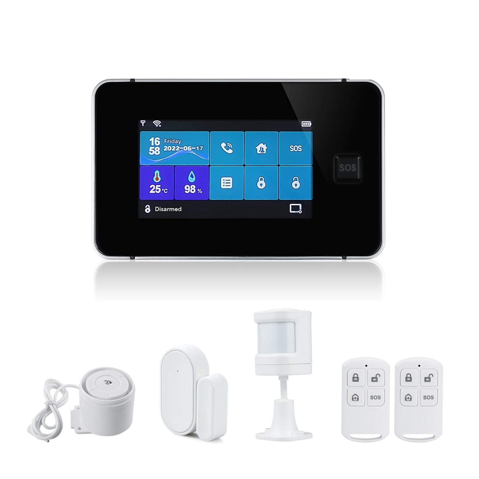 Wifi GSM Tuya Wireless Alarm System For Smart Life Home Security Protection Residential House Fire Detector Door Motion Sensor ,Easy to Setup