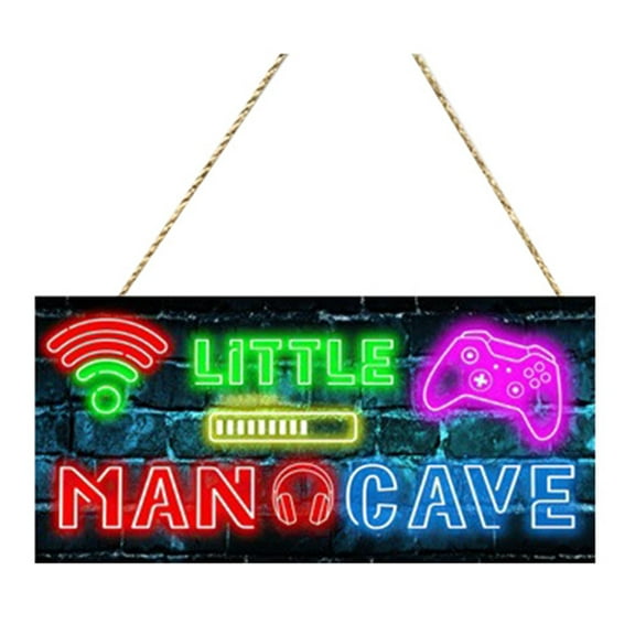 Wifi Game Room Wall Art Deco Wooden Neon Boy's Room Cartoon Wall Decoration Gamer Children's Room Wood Art Wall Hanging