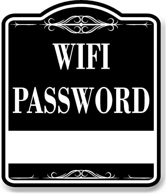 Wifi Password BLACK Aluminum Composite Sign, 15