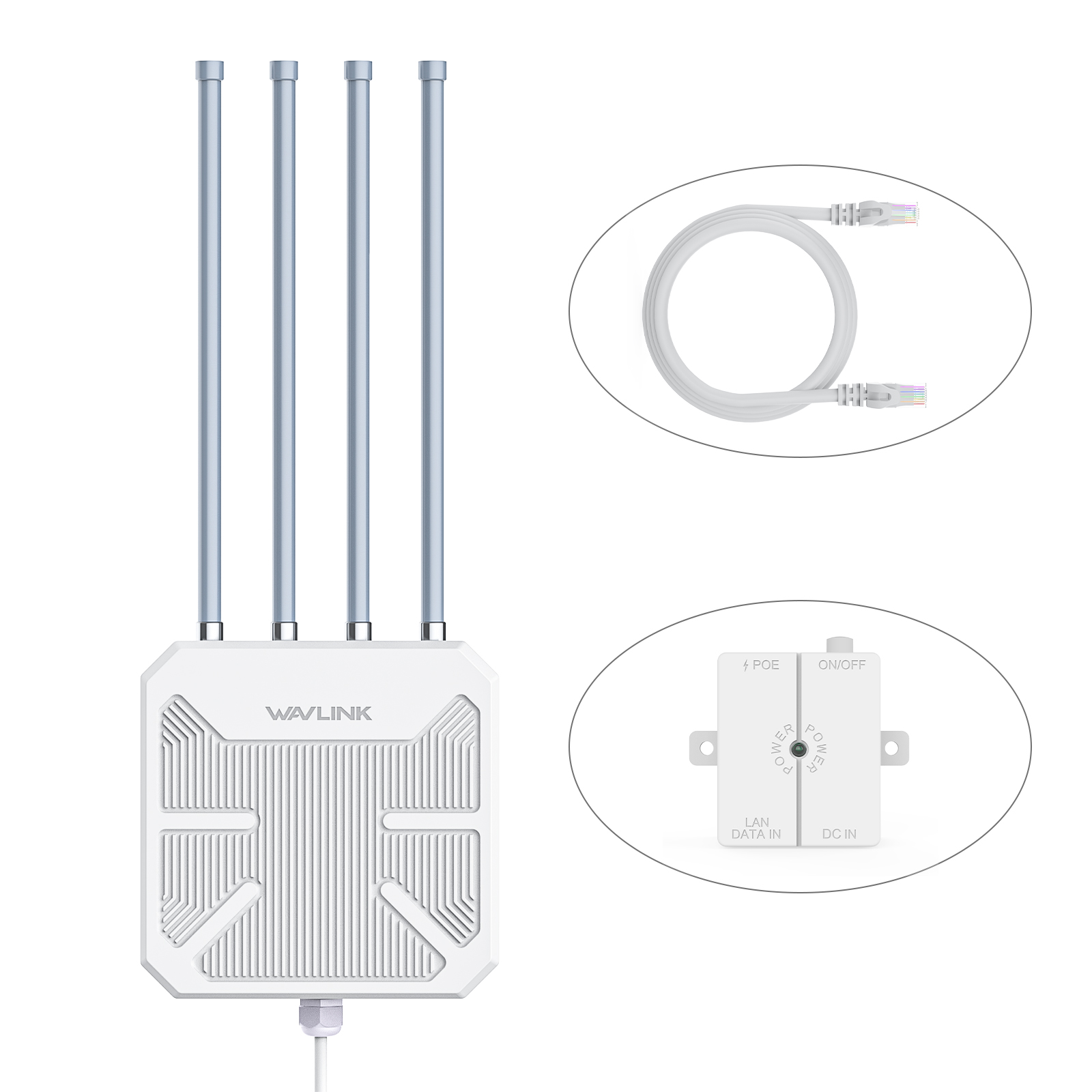 Wifi Repeater WiFi Outdoor Access Point Mesh Extender Omni directional Coverage AX1800M 2.4GHz 5GHz MU MIMO and 802.3af at active PoE passive PoE