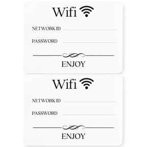 GLOBE ROCKET Magnetic WiFi Password Sign 2-Pack (4.75 x 3.5 in) for Guest Hosting - Airbnb and Vrbo Essentials