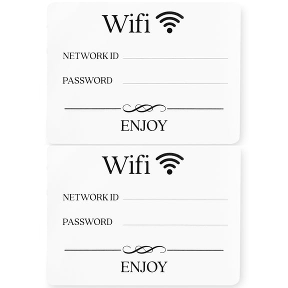 GLOBE ROCKET Magnetic WiFi Password Sign 2-Pack (4.75 x 3.5 in) for Guest Hosting - Airbnb and Vrbo Essentials