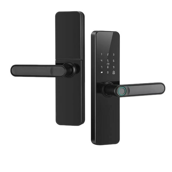 Wifi Smart Door Lock With Handle Fingerprint Door Lock Remote Control Smart Lock For Front Door Home Rental Office ,Corrosion-Resistant