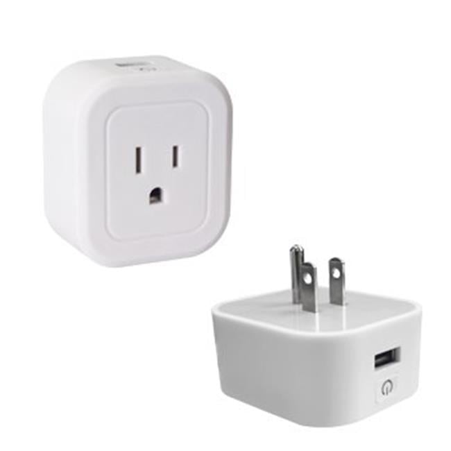 Wifi SmartPlug with Builtin USB Charging Port - Pack of 2