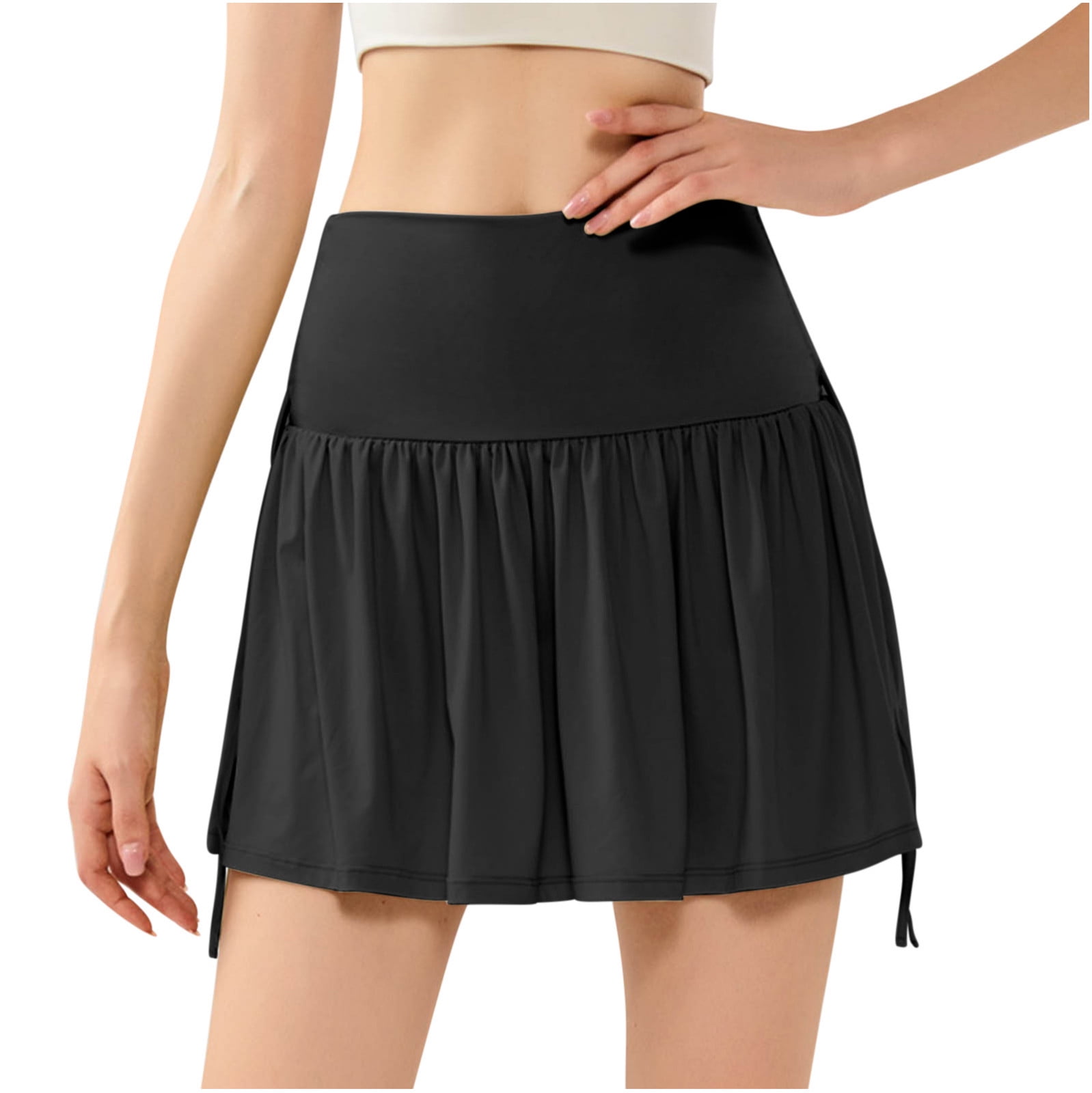 Erwazi Women's Athletic Tennis Skorts with Pockets Builtin Shorts Active Skirts for Sports