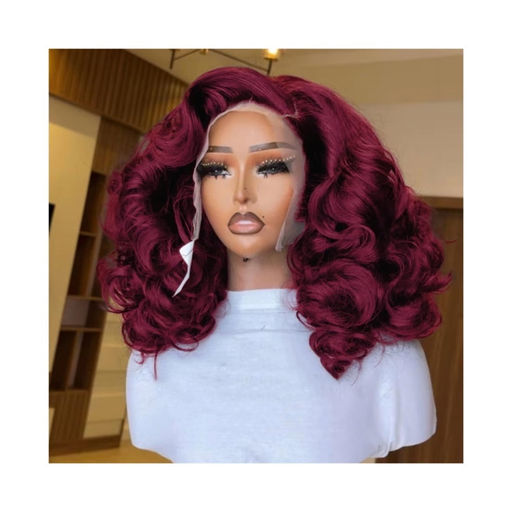 Wig 99J Burgundy Body Wave Human Hair 13X4 HD Lace Frontal Wigs Pre Plucked Frontal Wigs