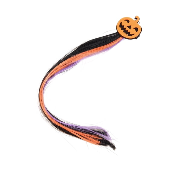 Wig Accessory, Halloween for Student, Halloween Party, Bat Halloween Decor, Jack-O-Lantern Decor Black Orange Purple Synthetic Clip, Easy to Wear Extension for Group Trick Or