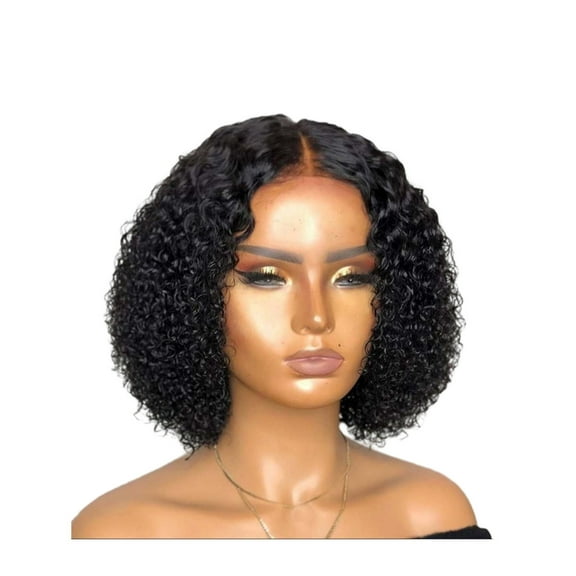 Wig with Bangs, Wigs for Women, Short Roll Curly Hair Middle Score Wig Fashion Natural Wig High Temperature Wire 13.77in Short Wig For Women Daily LifeParties, Festivals