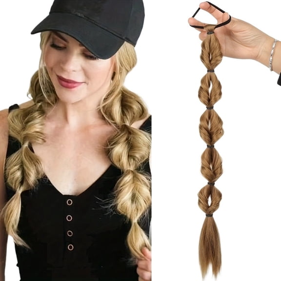 Wig Braid Bubble Fried Dough Twists Braid Double Ponytail Wig Style Lady Breathable, lightweight