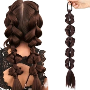 Wig Braid Bubble Fried Dough Twists Braid Double Ponytail Wig Style Lady Breathable, lightweight