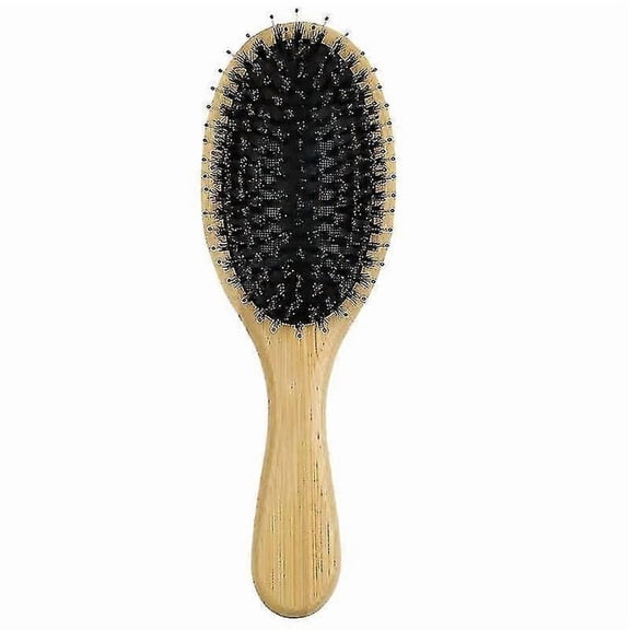 Wig Brush for Synthetic Wigs, Straightening Wigs Professional Wooden Handle Comb Wig Brush (1 Piece, Brown)