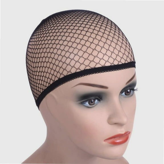 Wig Cap For Lace Front Wig 6 Pcs Mesh Wig Caps For Women Mesh Open End Stretchy Stocking Caps For Wigs (6 Pack-6 Pcs, Black)