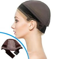 Wig Cap with Grip Band for Keeping Wigs in Place, More Full Cap-wide Transparent Lace for Lace Front Wigs - Brown/Black/Nude Non Slip Cap Make Your Wig Be Glueless