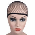 thumbnail image 1 of Wig Cap Stretchable Elastic Hair Net Snood Cool Mesh Cosplay Black Fishnet Open End Hairnet Liner Weaving Hat for Women, 1 of 9