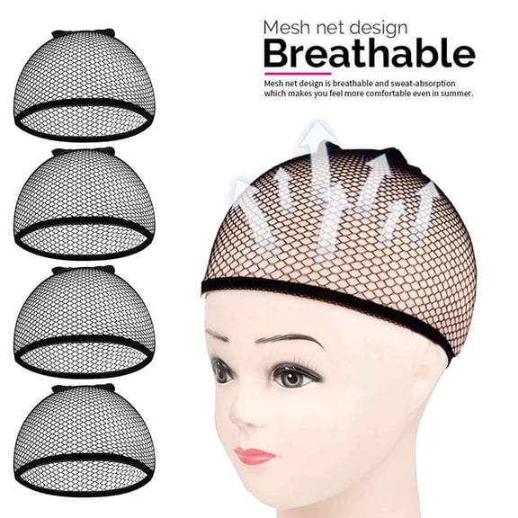 Wig Capp, 4PCS Mesh Net Wig Capps Weaving Hair Net, Liner Weaving Capps for Women, Men, Kids, Halloween, Cosplay