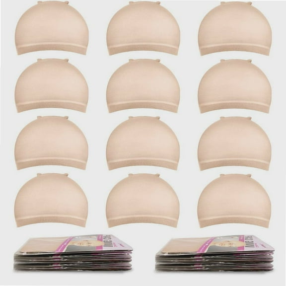 Wig Caps, 20pcs Nude Wig Caps Stocking Caps for Wigs Beige Wig Cap Stretchy Nylon Wig Caps for Women-Beige