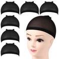 thumbnail image 1 of Wig Caps, 6PCS Black Stocking Caps for Wigs, Stretchy Nylon Wig Caps for Women, Girls, Kids, Stocking Wig Caps\u2026, 1 of 5