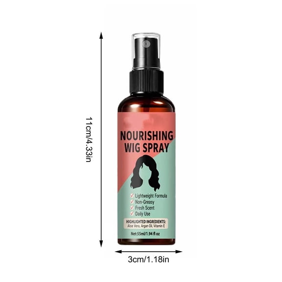 Wig Care Spray 55ml Leave In Conditioner for Human Hair & Synthetic Wigs Argan Oil Aloe Travel Size Virelaxpo