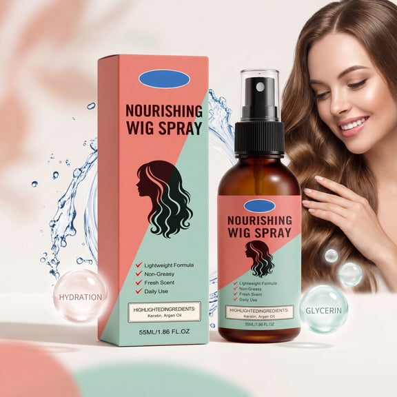 Wig Care Spray, Wig Detangler Conditioner Moisturizing Heat Protection Shine Enhancing Hair Refresher, For Synthetic Wigs Human Hair Wigs Cosplay Daily Styling Travel Maintenance