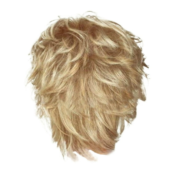 Wig Clearance! Beauos Wig Cool Wig Bangs Wig Women's Curly Short Styling Full Wig Fashion Wig, Gold Pullover Toupee, Clearance Sale, One Size 1 Wig, 1 Hair Net, 162G Synthetic