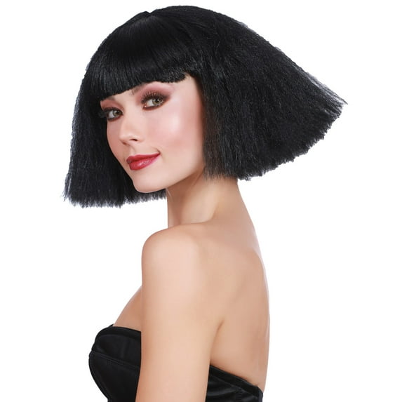 Wig Crimped Wedge Bob Blk