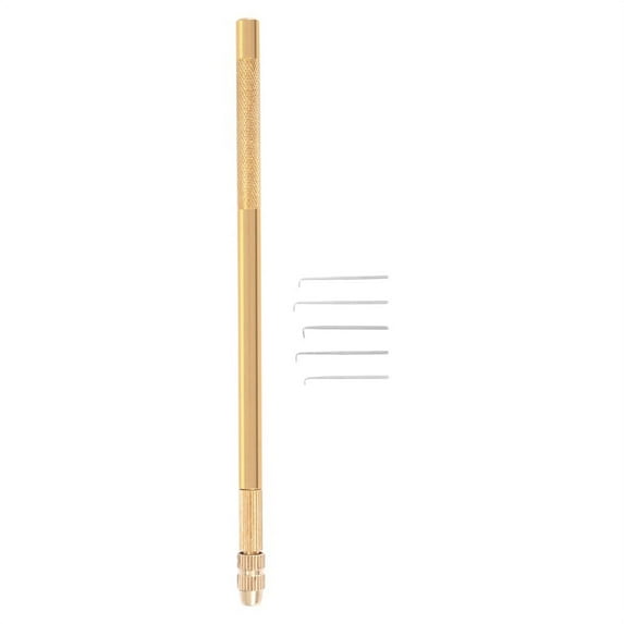 Wig Crochet 5Pcs Ventilating Needles +1 Brass Holder for Lace Wig Needle Hairpiece Knotting Hook Sets Beaded Hook