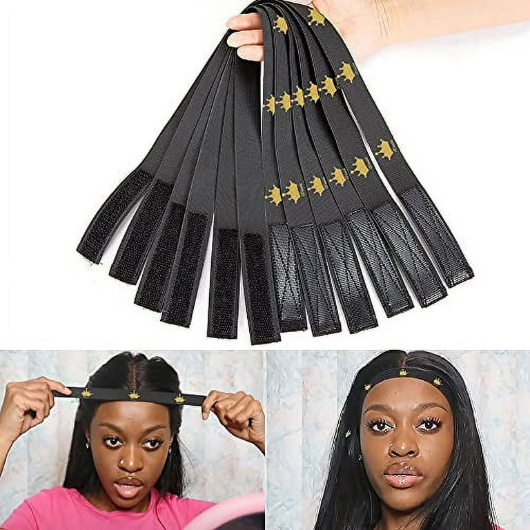 Wig Edge Elastic Band With Velco End,6PCS Lace Band Wig Bands for