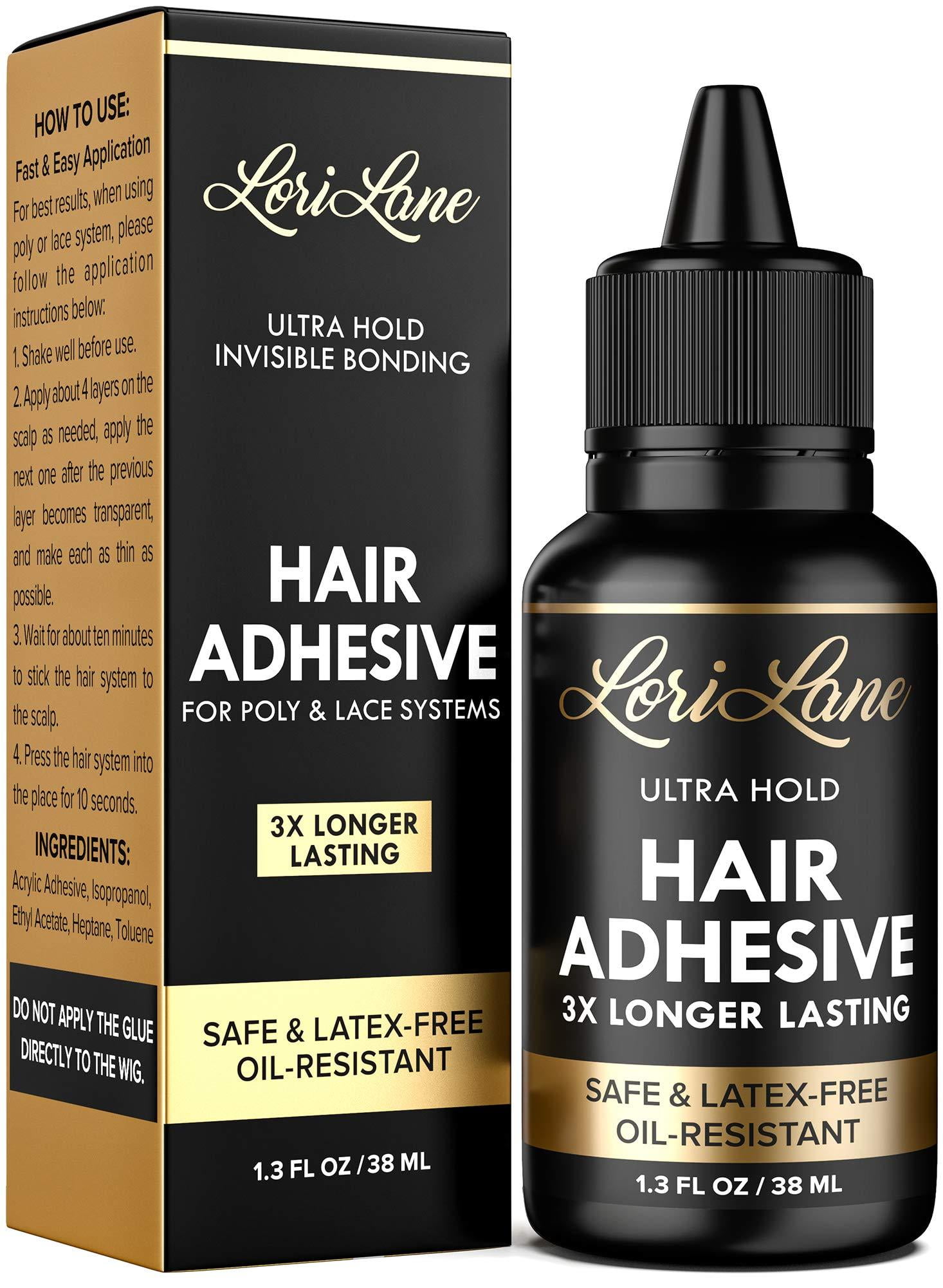 Wig Adhesive Wig Glue 2 Bottles 4oz Black Waterproof Bonding Glue Hair Replacement Adhesive for Fixing Hair Extensions