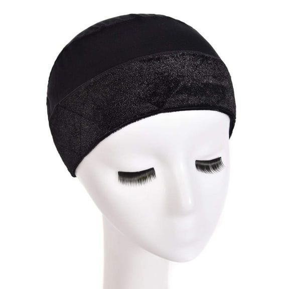 Wig Grip Cap Wig Grip band with Cap for Women 2-in-1 Wig Grip Band Plus Wig Cap for Lace Wigs and Frontal No-slip Comfort Velvet Adjustable Wig Grip Cap (Black)
