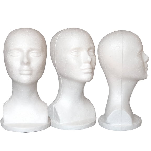 WETLA Wig Head - Female Foam Mannequin Wig Stand and Holder for Style, Model and Display Hair, Hats and Hairpieces, Mask - for Home, Salon and Travel