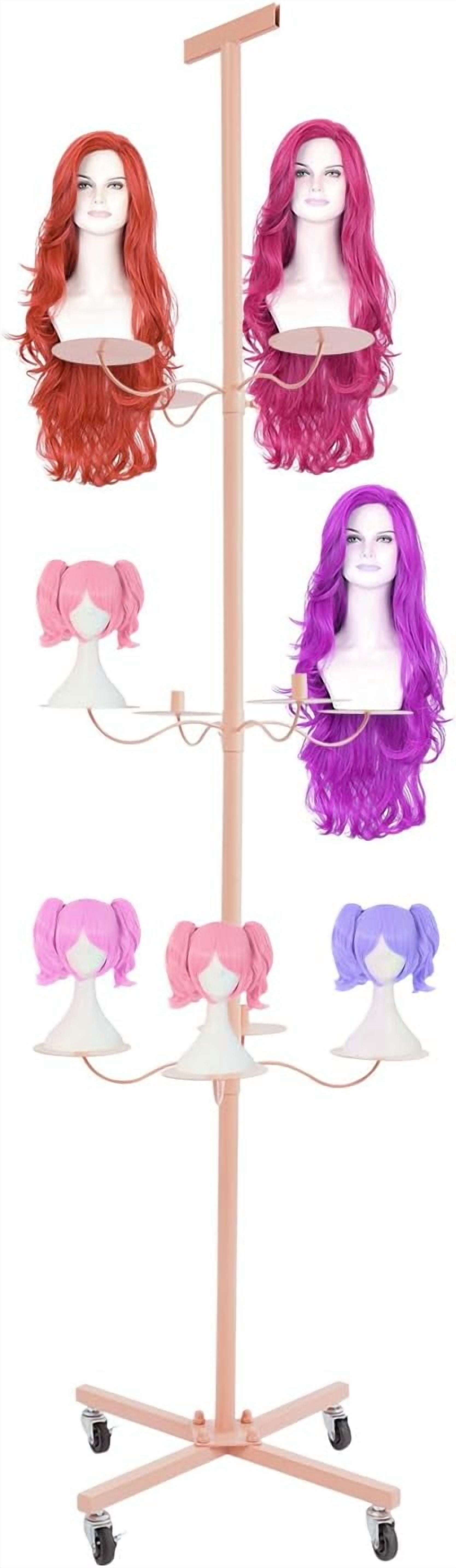 Wig Display Rack Wig Head Stand for Styling 12-Head Wig Holder Multiple Wiging Storage ...