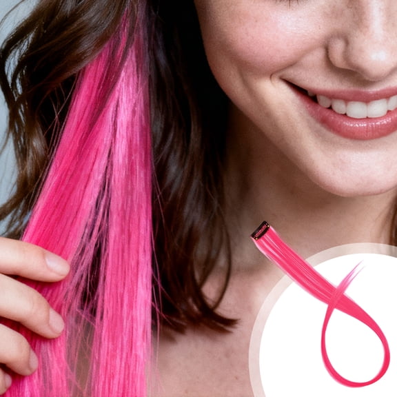 Jialinnn Synthetic Fiber, Silk, Straight Style Wig, Hot Pink, 1 Count