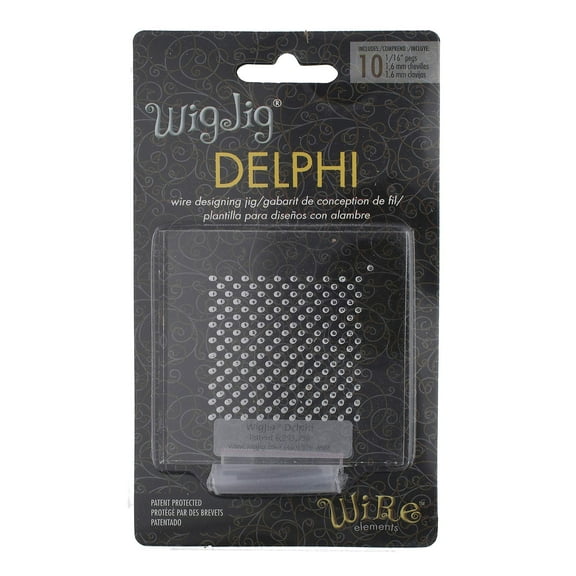 Wig Jig Delphi Wire Elements by The Beadsmith 3 Acrylic Square Jig, 182 Holes, 10 Removable Metal Pegs Tool for Making Wire Components and Jewelry Designs